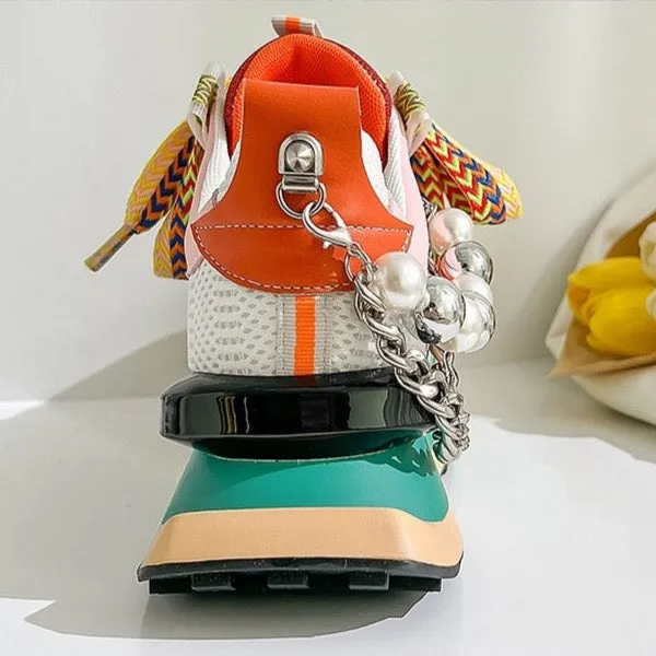 Nicola Pearl Laced Sneakers - 2 Colors