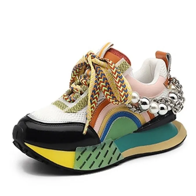 Nicola Pearl Laced Sneakers - 2 Colors