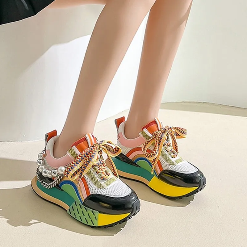 Nicola Pearl Laced Sneakers - 2 Colors