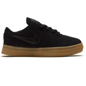 Nike SB Youth Check Canvas Shoes - Black/Black/Gum Light Brown