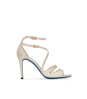 Platinum mirror leather sandal