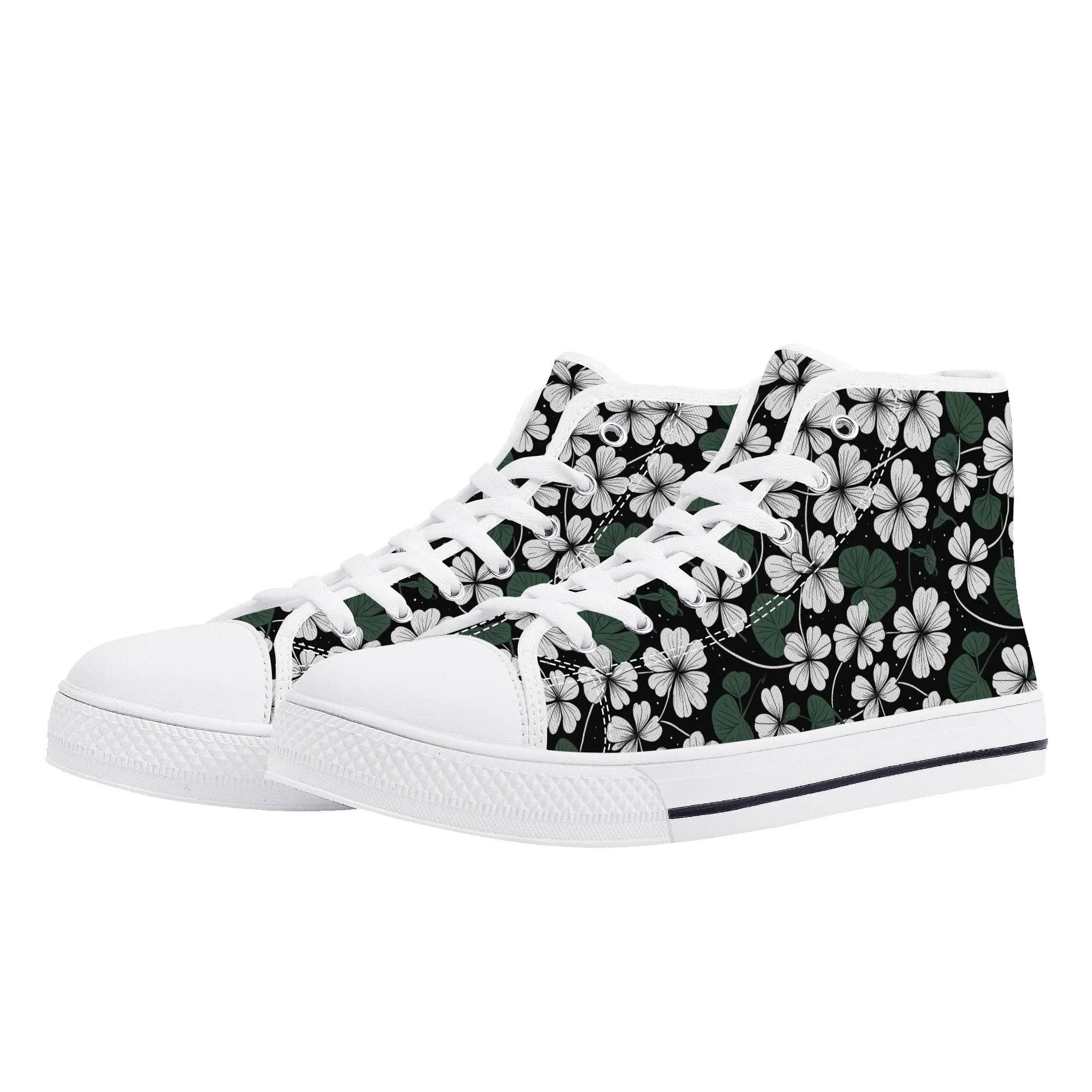 White Clover Mens High Top Canvas Shoes