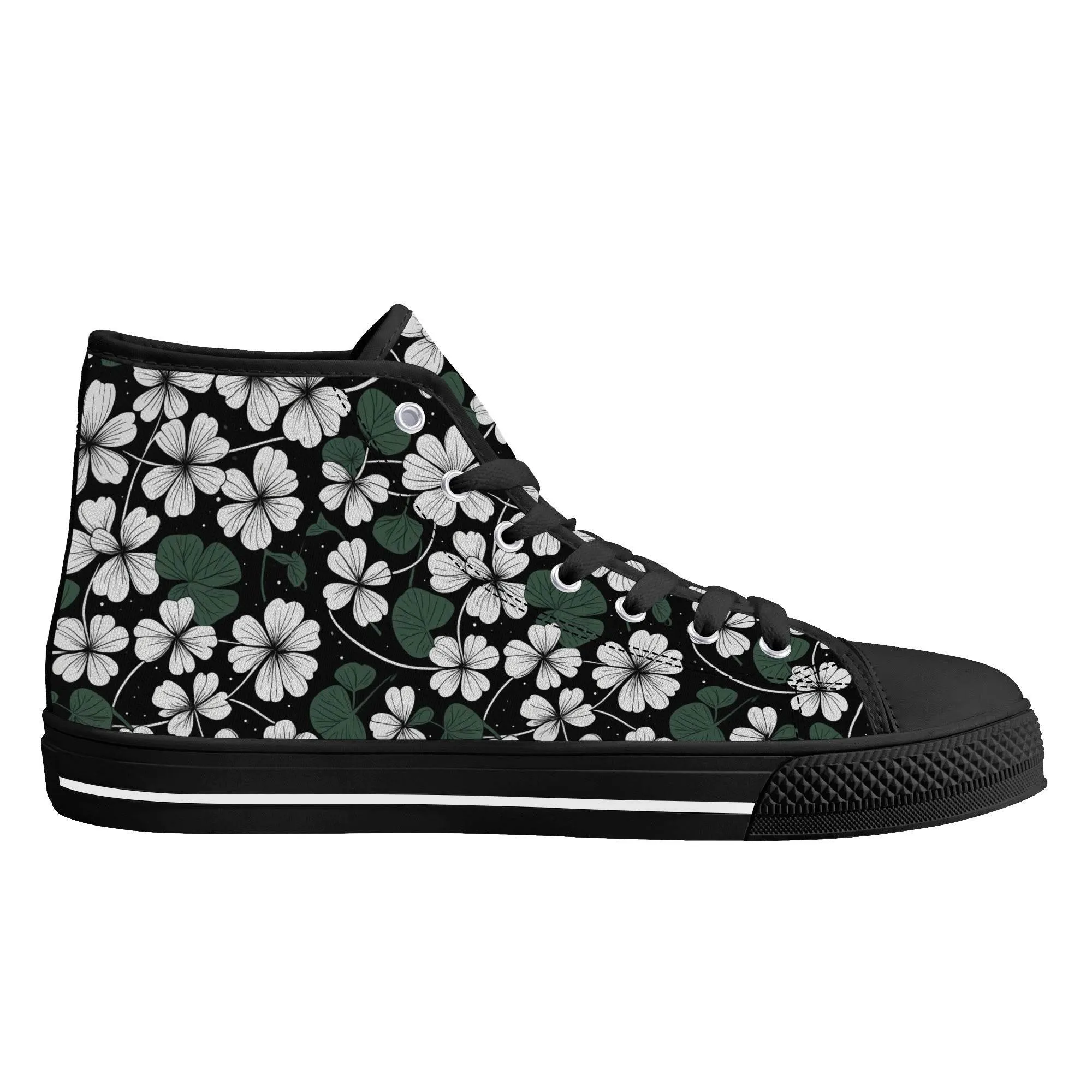 White Clover Mens High Top Canvas Shoes