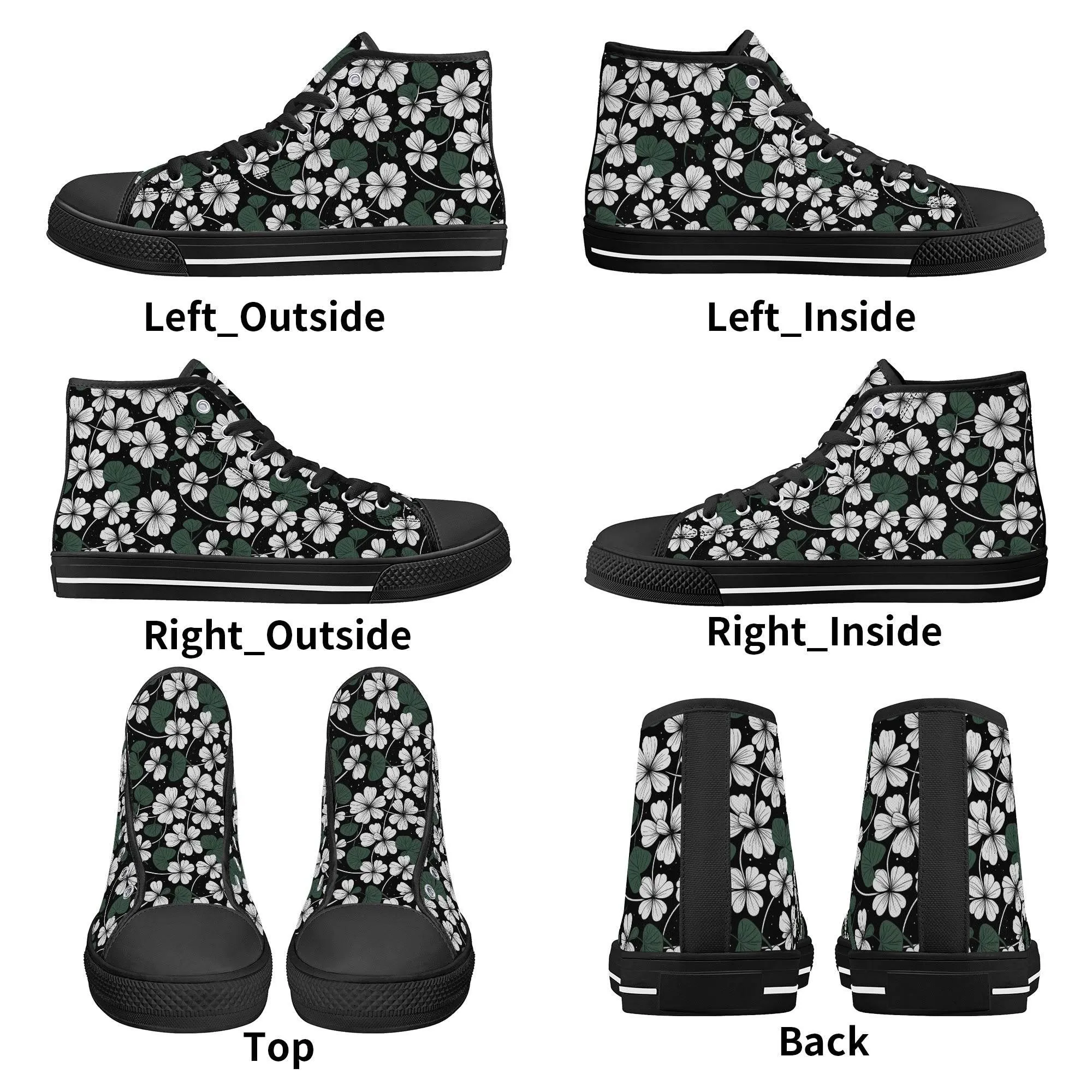 White Clover Mens High Top Canvas Shoes