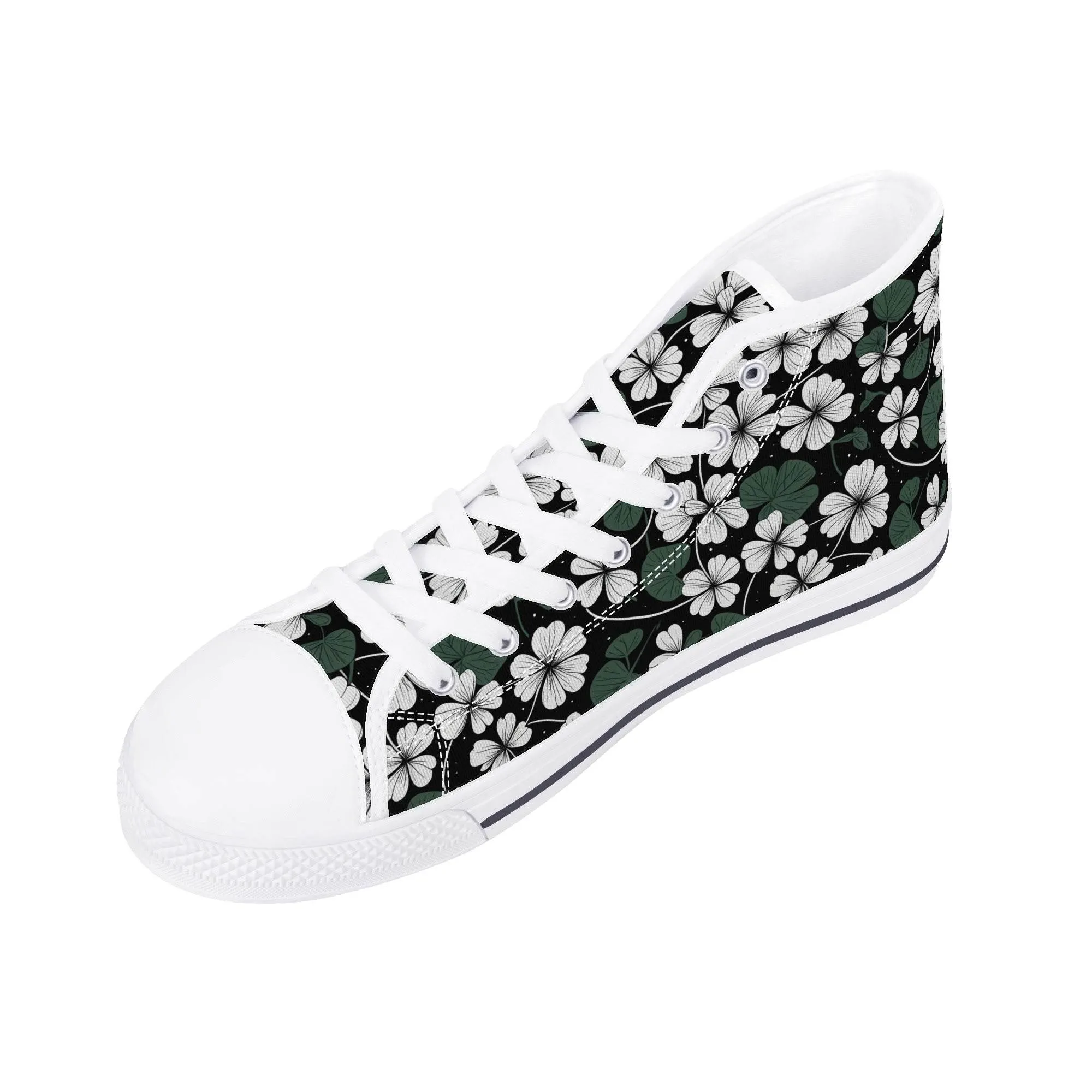 White Clover Mens High Top Canvas Shoes