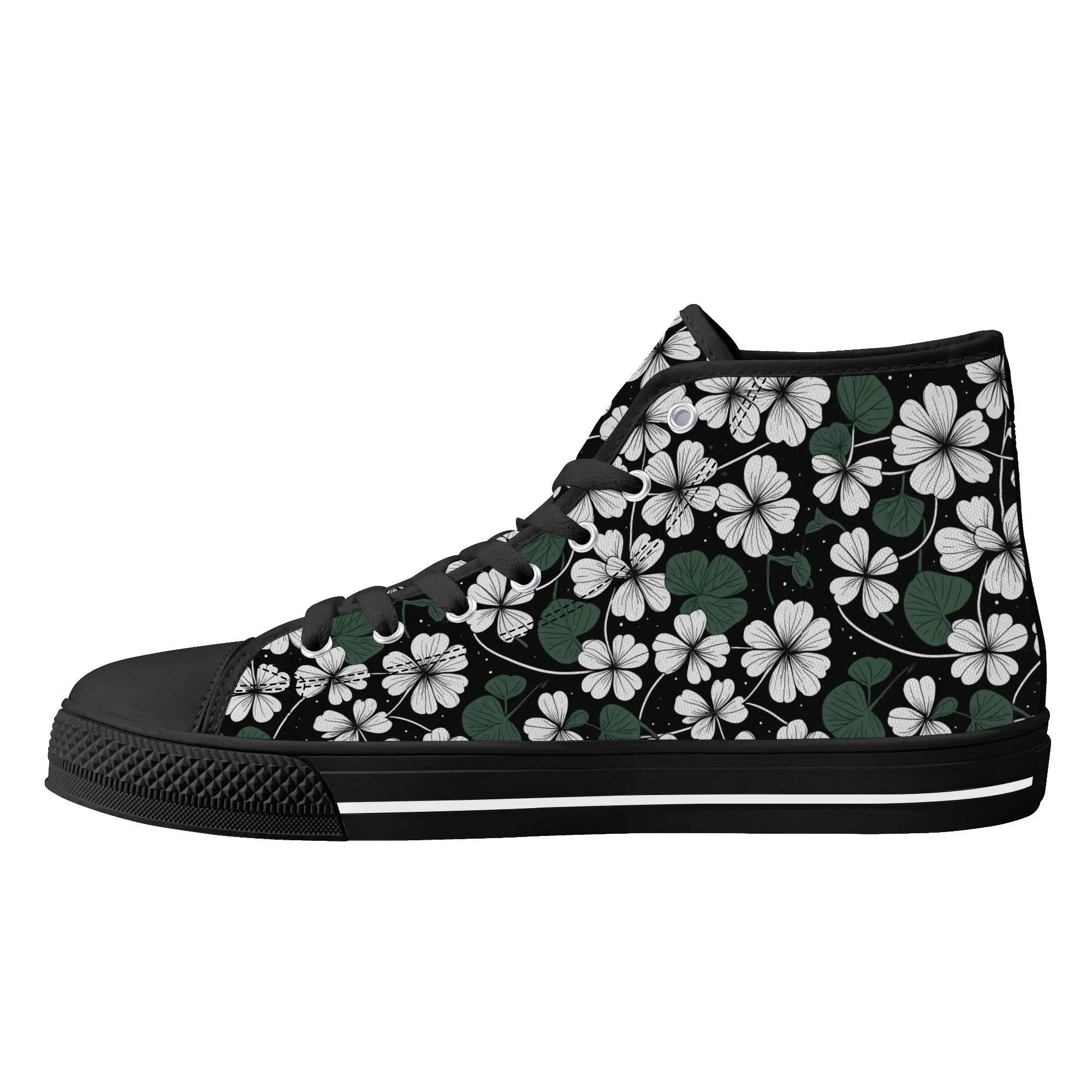 White Clover Mens High Top Canvas Shoes
