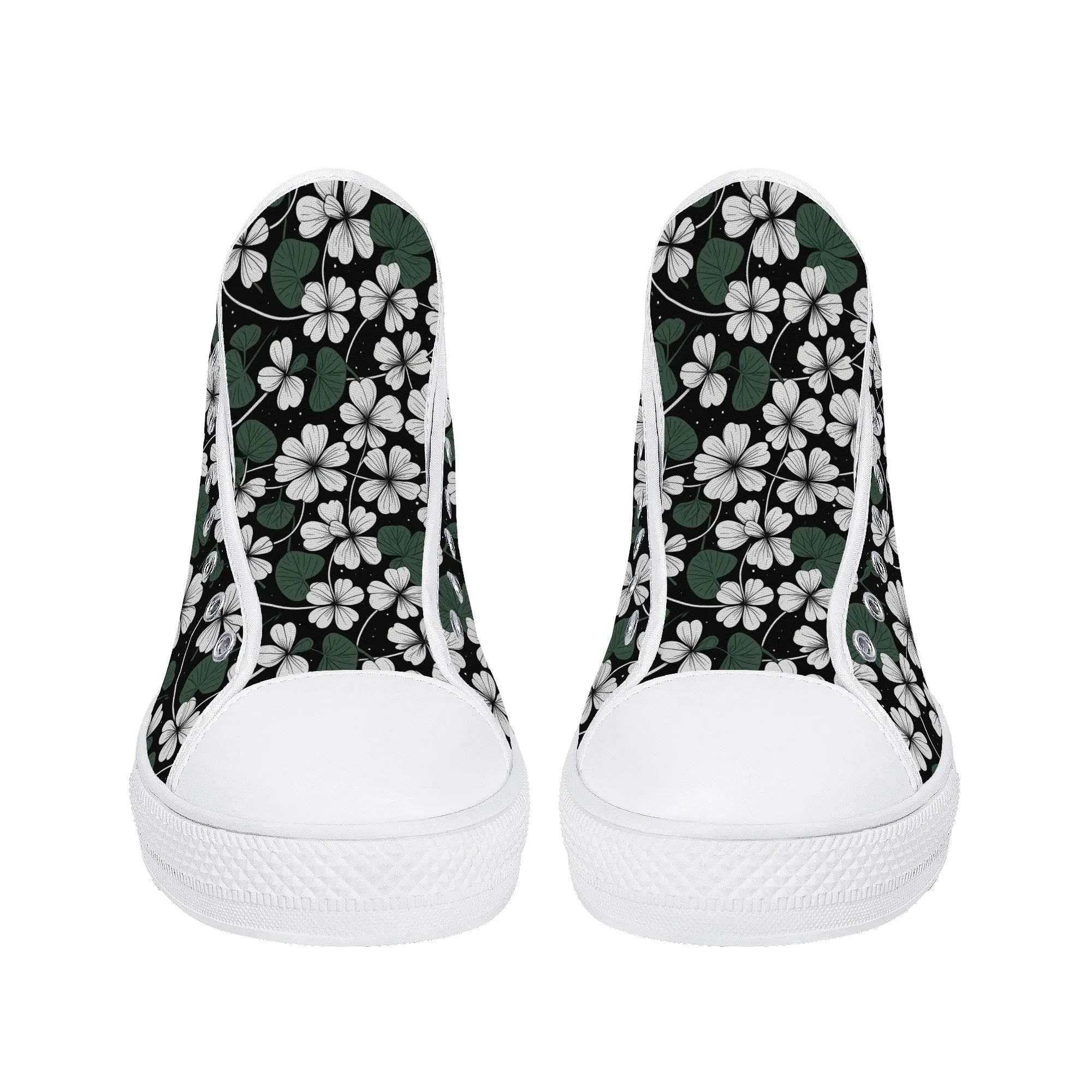 White Clover Mens High Top Canvas Shoes