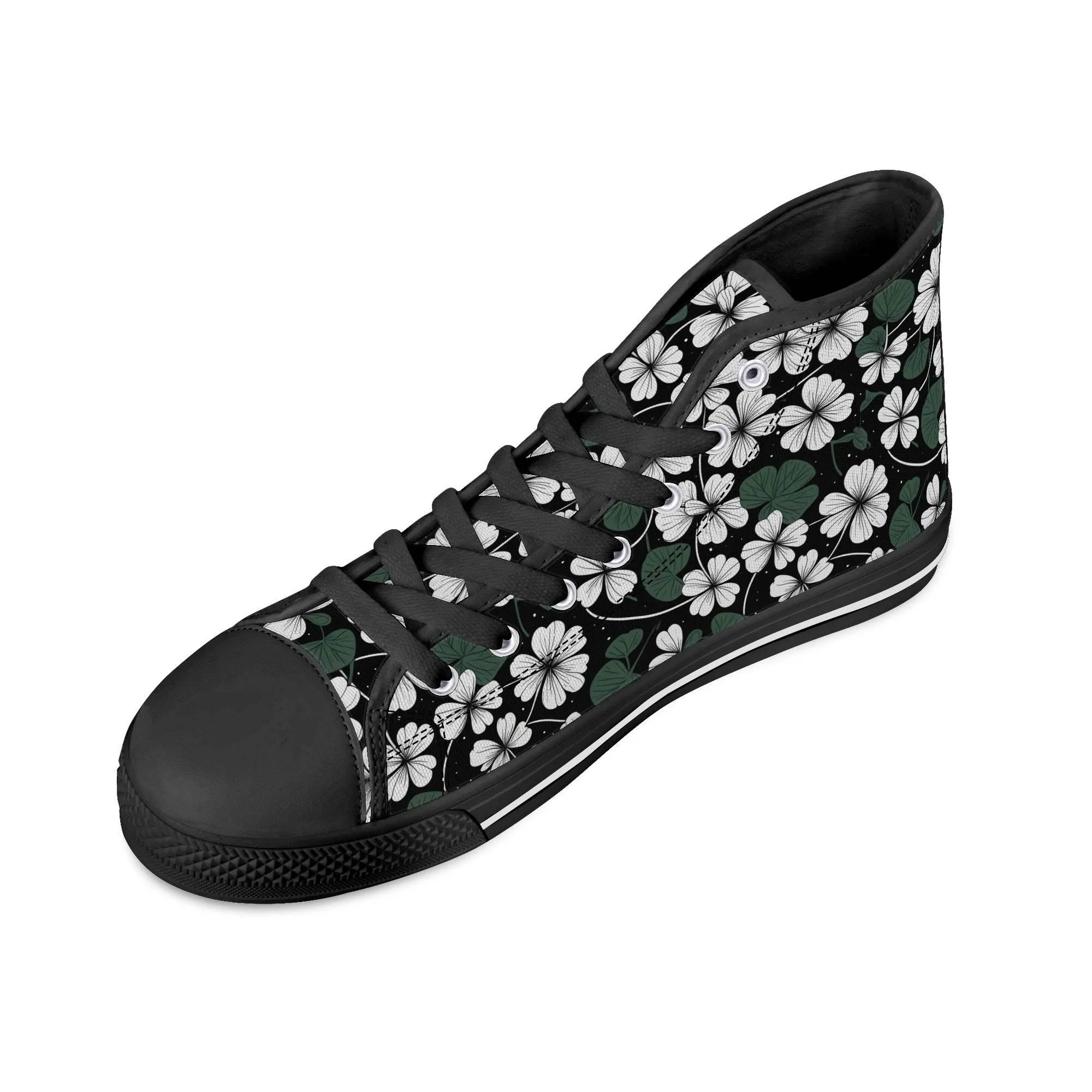 White Clover Mens High Top Canvas Shoes