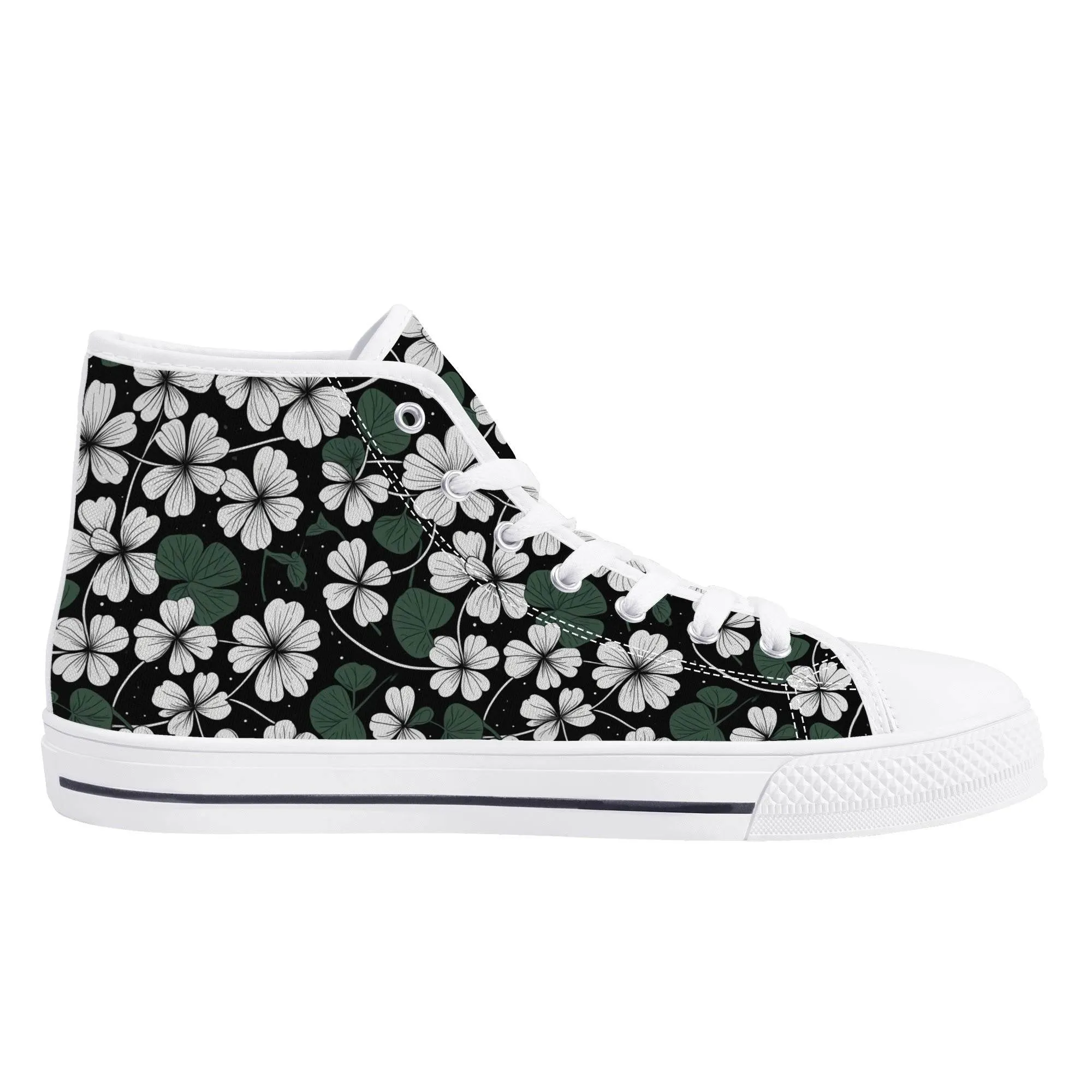White Clover Mens High Top Canvas Shoes
