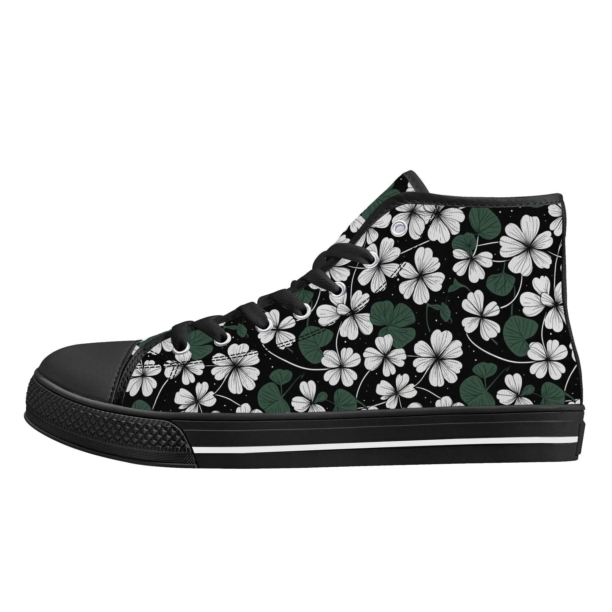 White Clover Mens High Top Canvas Shoes