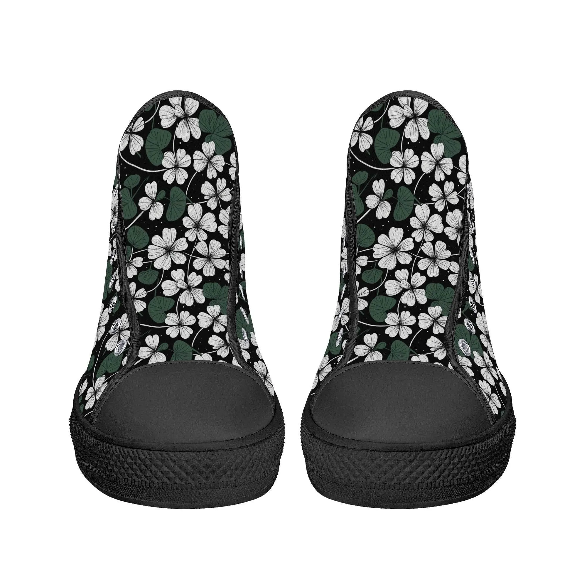 White Clover Mens High Top Canvas Shoes