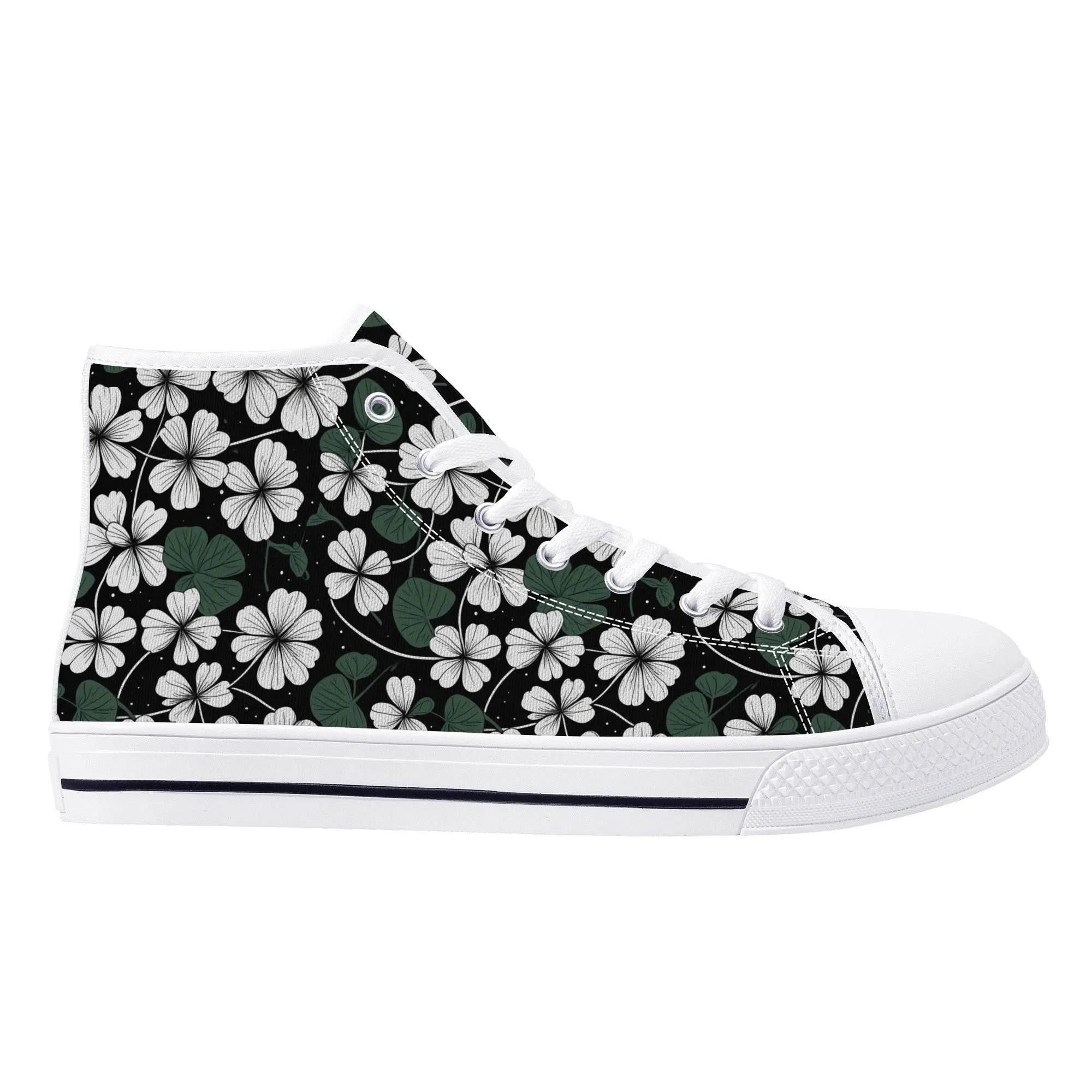 White Clover Mens High Top Canvas Shoes
