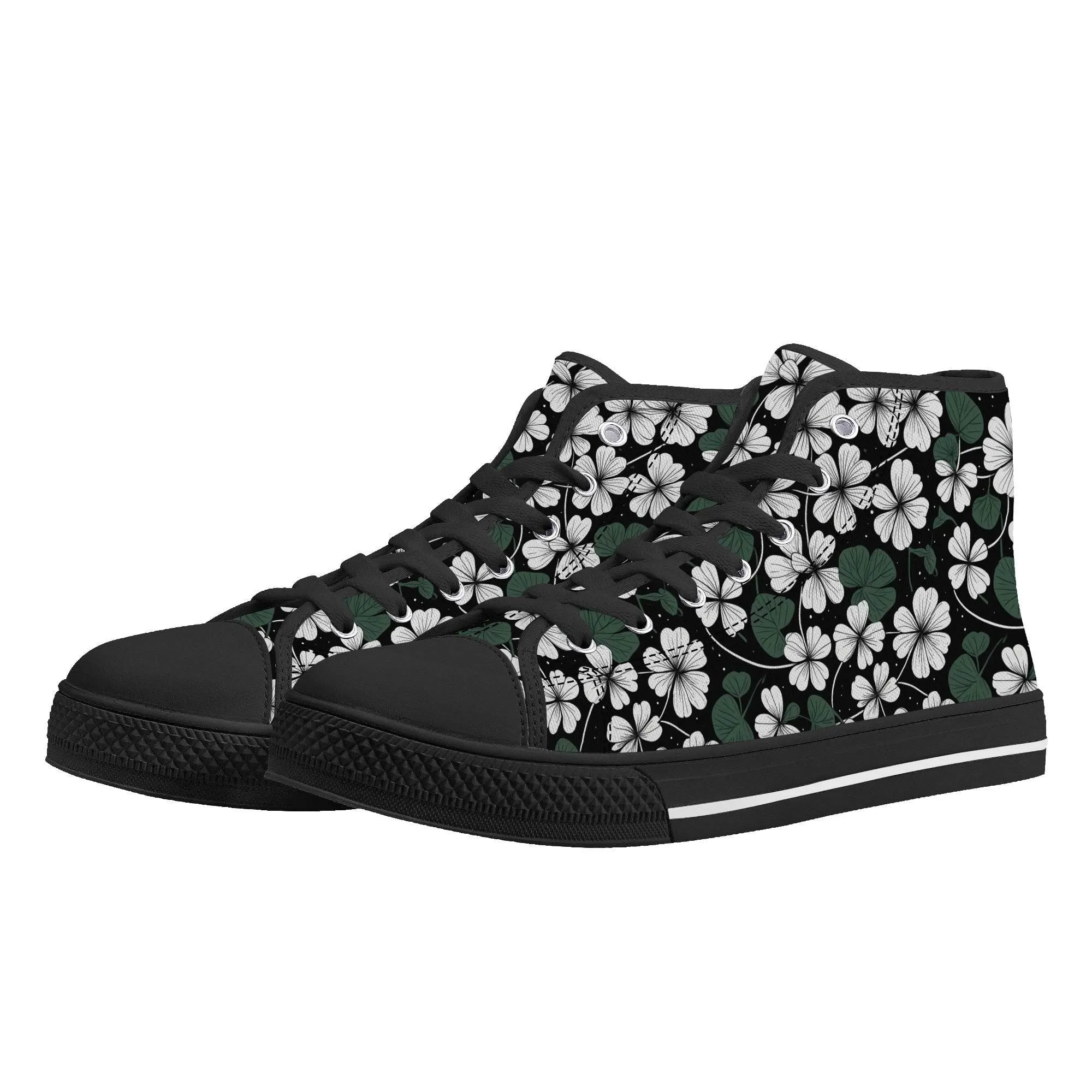 White Clover Mens High Top Canvas Shoes