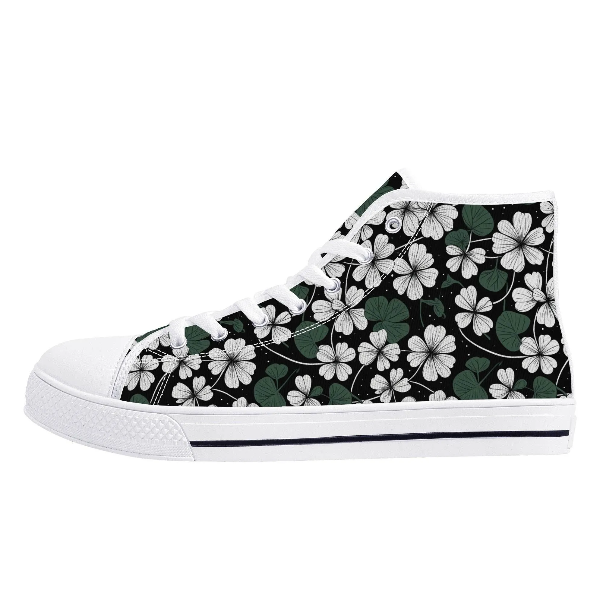 White Clover Mens High Top Canvas Shoes