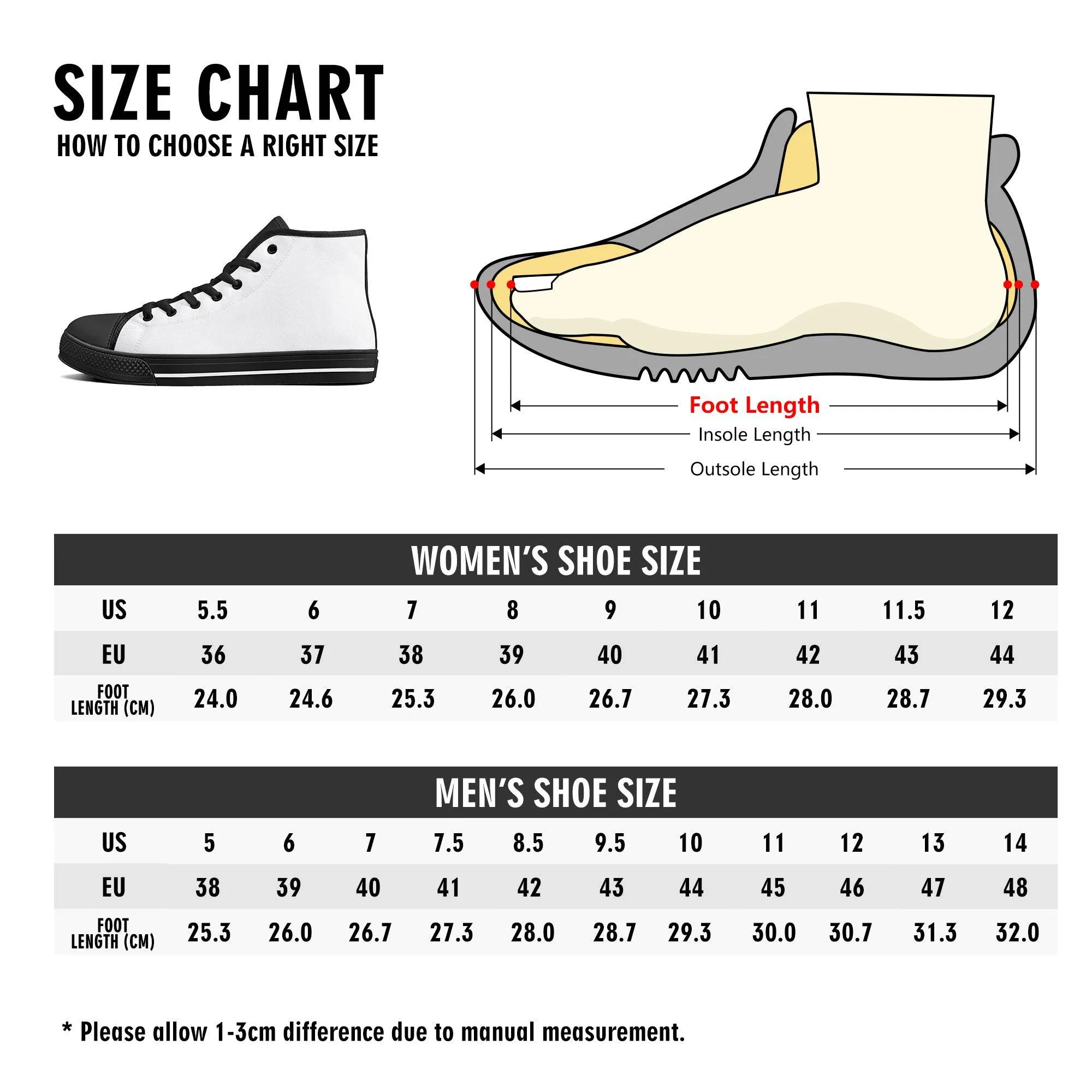 White Clover Mens High Top Canvas Shoes