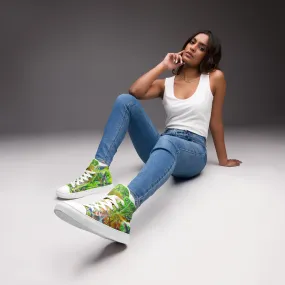Women’s high top canvas shoes-Golden