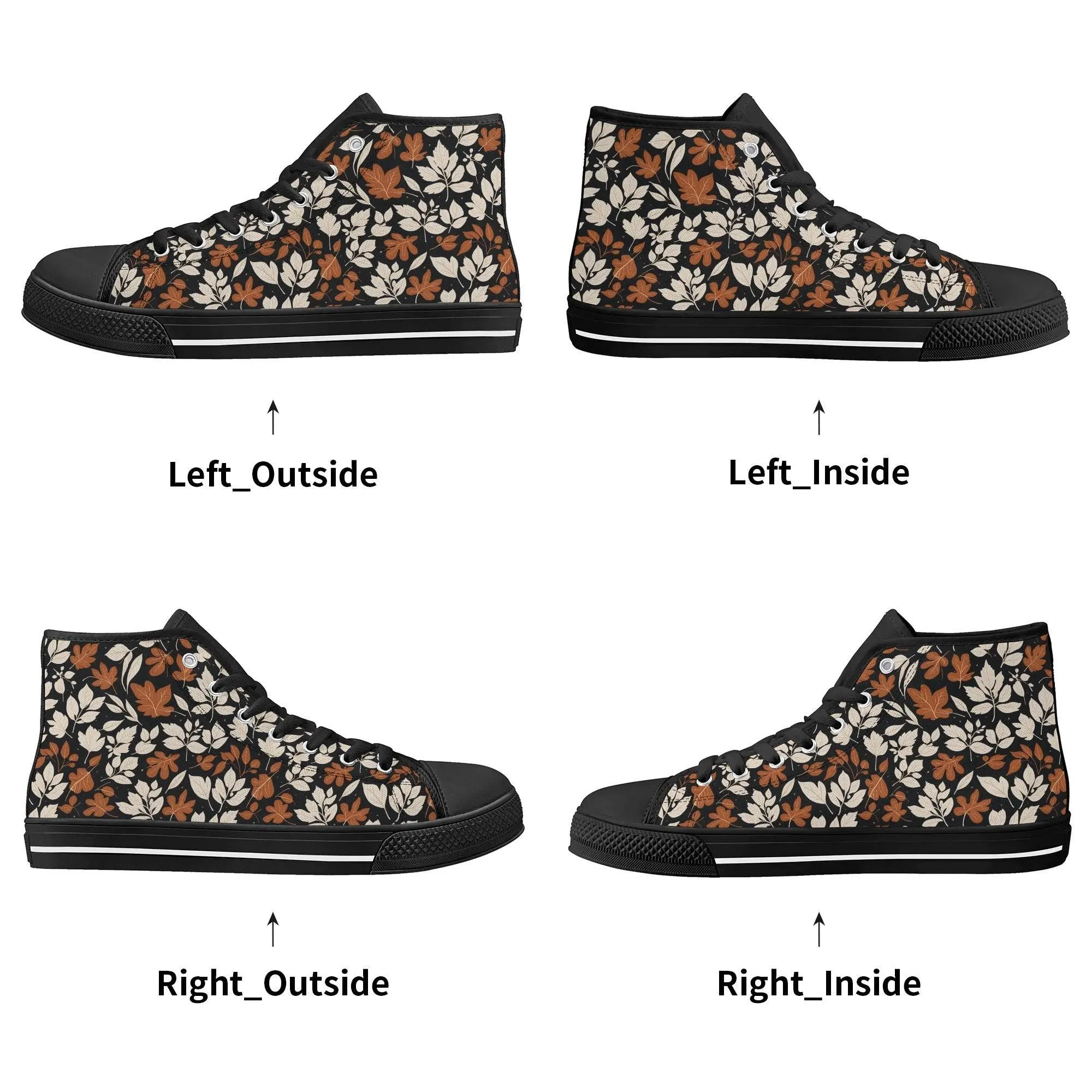 Womens Rubber High Top Dark Autumn Canvas Shoes