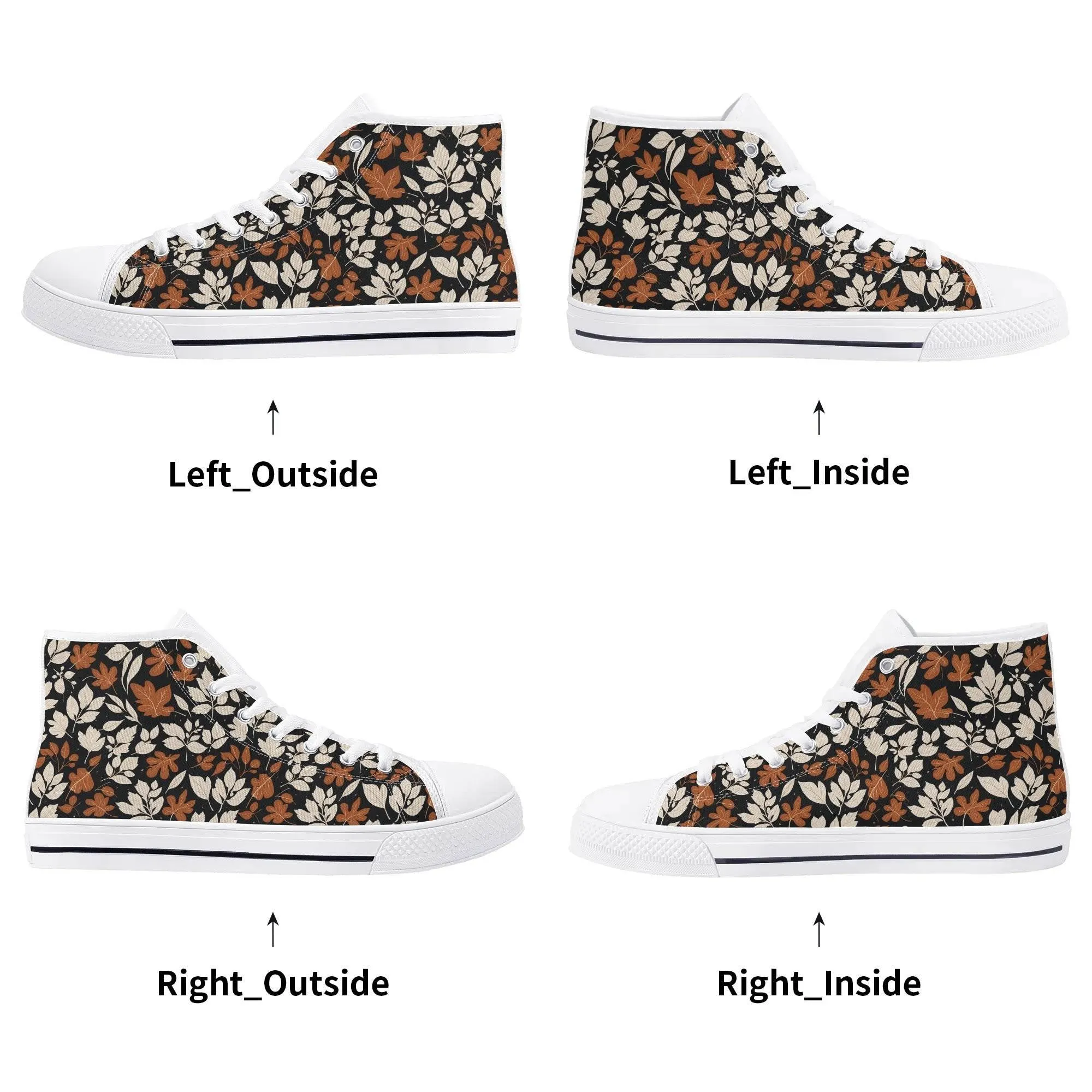 Womens Rubber High Top Dark Autumn Canvas Shoes