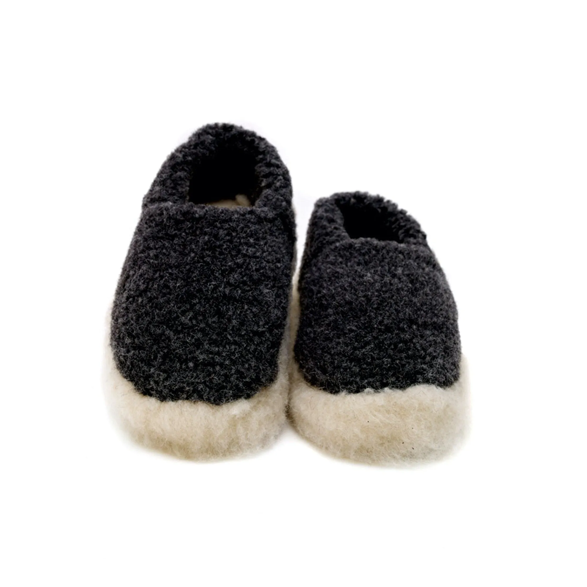 Yoko Full Unisex Black Wool Slippers